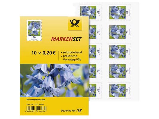 10 Stück Deutsche Post 0,20€ Briefmarken "Hasenglöckchen" Selbstklebend