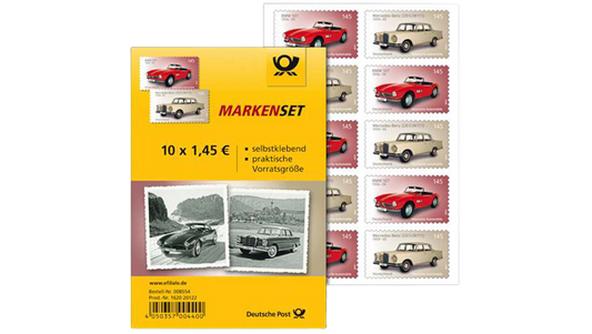 10 Stück Deutsche Post 1,45€ Briefmarken "Klassische Automobile" Selbstklebend