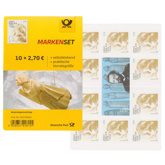 10 Stück Deutsche Post 2,70€ Briefmarken "Ernst Barlach" Selbstklebend