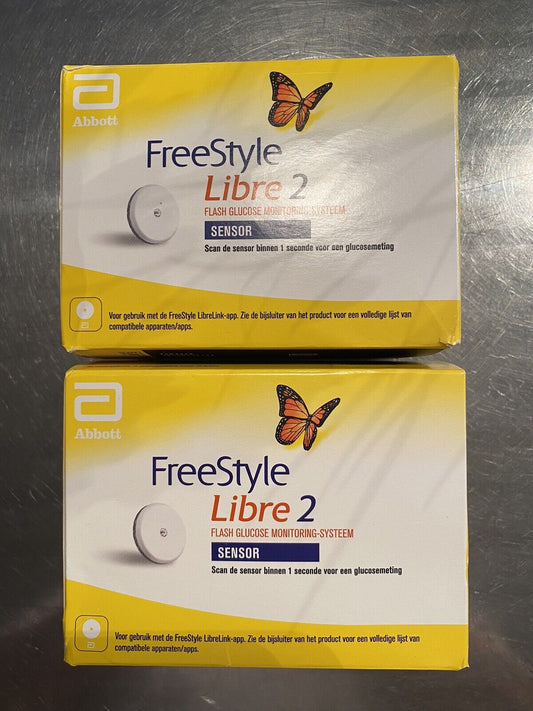 Abbott FreeStyle Libre 2 Lesegerät x2 Sensoren Diabetes Free Style New