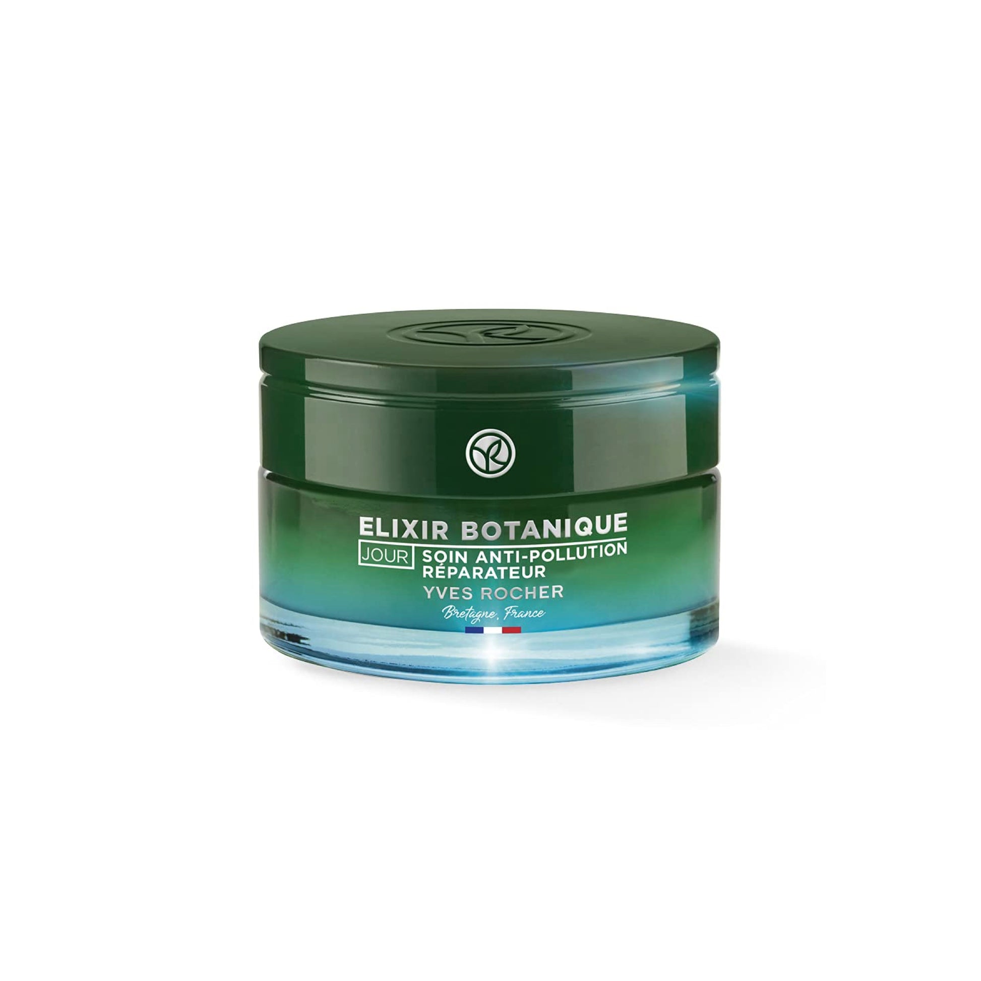 Yves Rocher ELIXIR BOTANIQUE Repairing Anti-Pollution Day Cream Daily Care for Beautiful Skin 1 x 50 ml Glass Jar