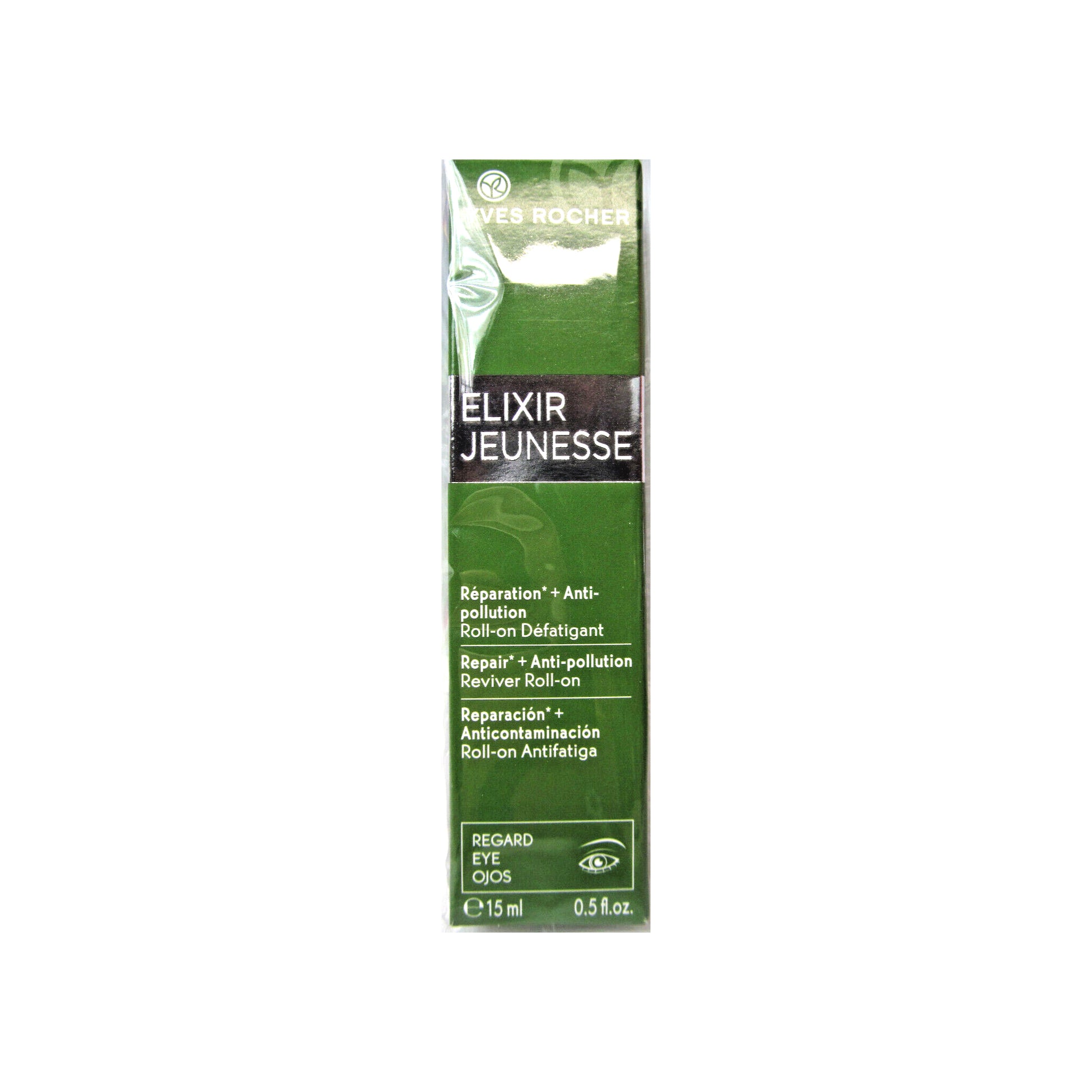 Yves Rocher ELIXIR JEUNESSE Roll-on Anti-Müdigkeit, Augengel Roll-On Detox & Repair, Schutz vor Umwelteinflüssen, 1 x Tube 15 ml